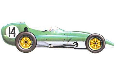 Lotus 16 - 1958г. (Великобритания). Первое выступление Lotus в розыгрыше Гран при состоялось в 1958 году в Монте-Карло. Cliff Allison занял на нем 6-е место, а Graham Hill сошел с дистанции. Четырехцилиндровый двигатель (2491 куб.см) развивал мощность 280 л.с. при 8000 об./мин. <br /> В невероятный короткий период компания Colin Chapman Lotus (Лотус) развилась от обычного автомобильной компании до очень серьезного изготовителя, способного конкурировать с остальными участниками рынка. Его маневренные спортивные автомобили одержали много побед, включая победы класса в Ле-Мане. Однако, чтобы быть действительно быть серьезным участником Lotus (Лотус) должен был построить конкурентоспособный одноместный гоночный автомобиль, предпочтительно для гонок Формулы 1. Первый одноместный гоночная модель Lotus 12 (Лотус 12), одержал несколько многообещающие побед, но в Формуле 1 он не был достаточно конкурентоспособным.