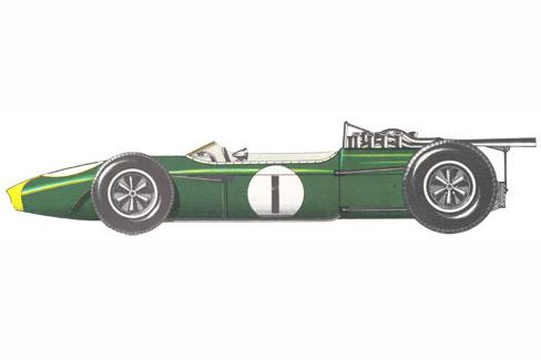Brabham BT24 (Брэбхем ВТ24) - 1967 (Великобритания).1967 год снова был удачным для команды Brabham. Denny Hulme выиграл чемпионат мира. Двигатель опять был сконструирован Repco, но уже не на базе «Олдсмобила». При прежнем объеме 2996 куб. см он развивал мощность 335 л.с. при 8000 об/мин. <br /> В начале 1960-ых Ron Tauranac и после двукратный Чемпион мира Jack Brabham объединили силы и начали производство одноместных спортивных автомобилей. Без реальной финансовой поддержки или четко спланированной концепции автомобиля, Tauranac и Brabham должны были четко контролировать расходы. Автомобили носили имя Brabham. В 1961 году был произведен только один автомобиль, в 1962 году уже было произведено 11 автомобилей BT2 для гонок Formula Junior. Во втором гонке Гран при автомобиль Brabham занял четвертое место и в результате был первым водителем, завоевавший очки в чемпионате мира на автомобиле с собственным имени.